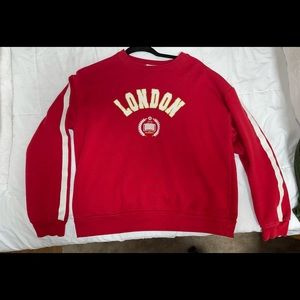Red London crew neck